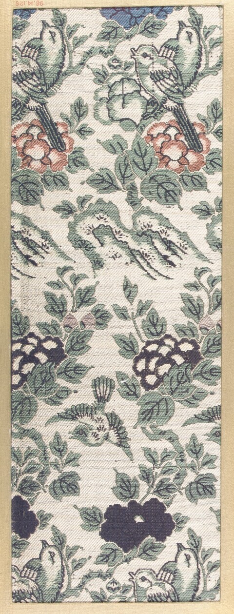 Woven Bird and Flower Textile Pattern
