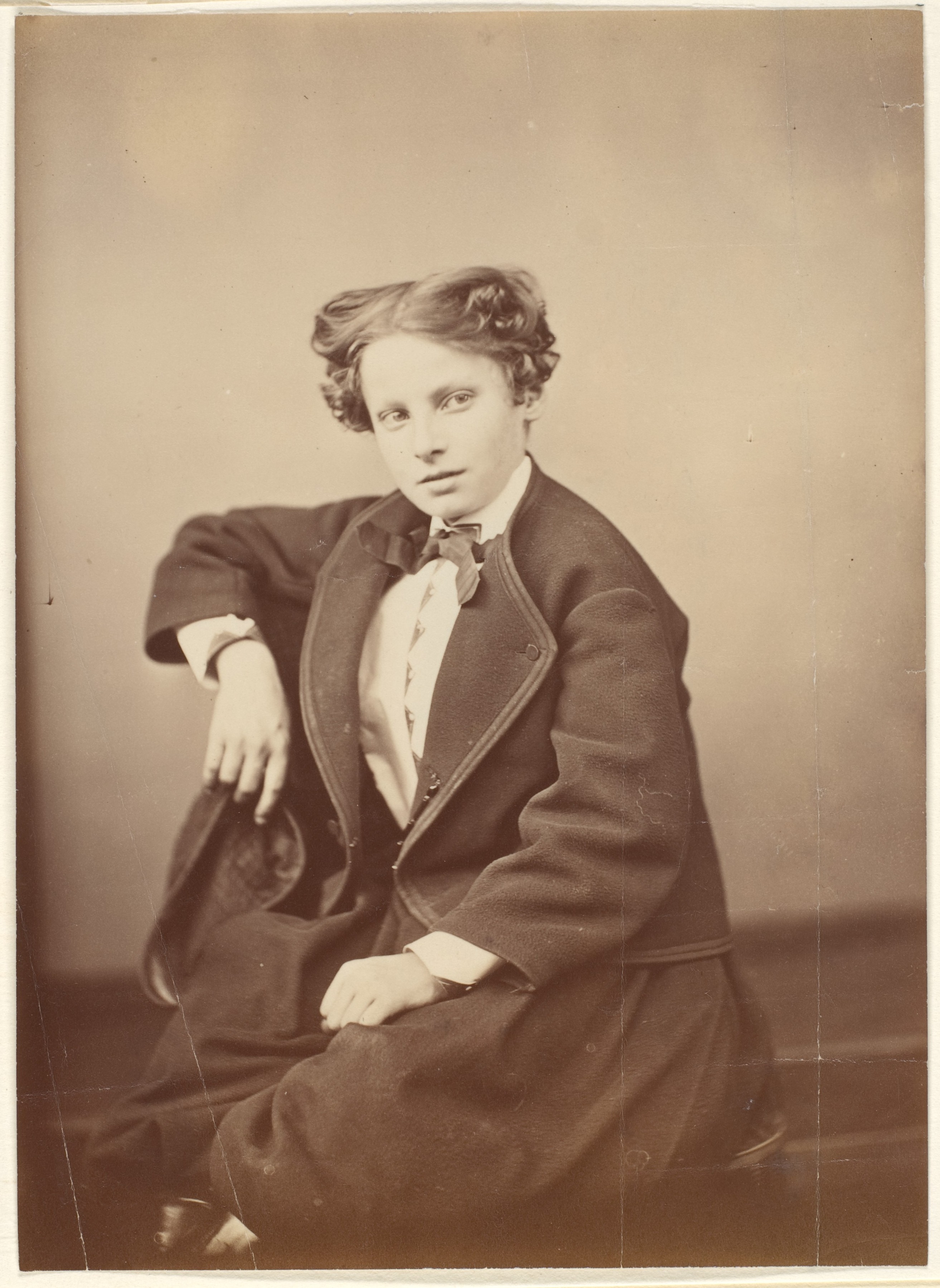 Vintage Portrait of Seated Youth
