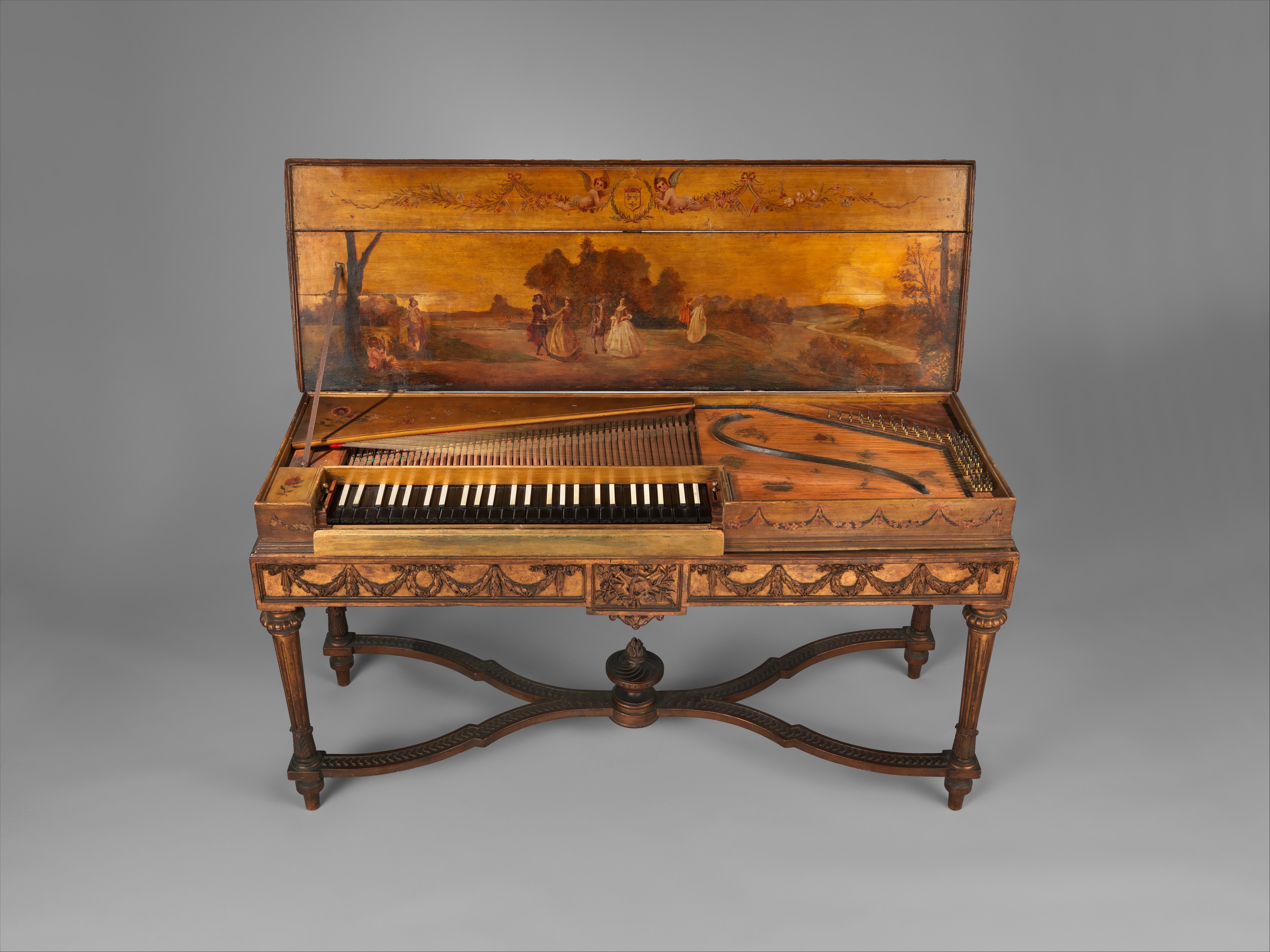 Antique Painted Harpsichord