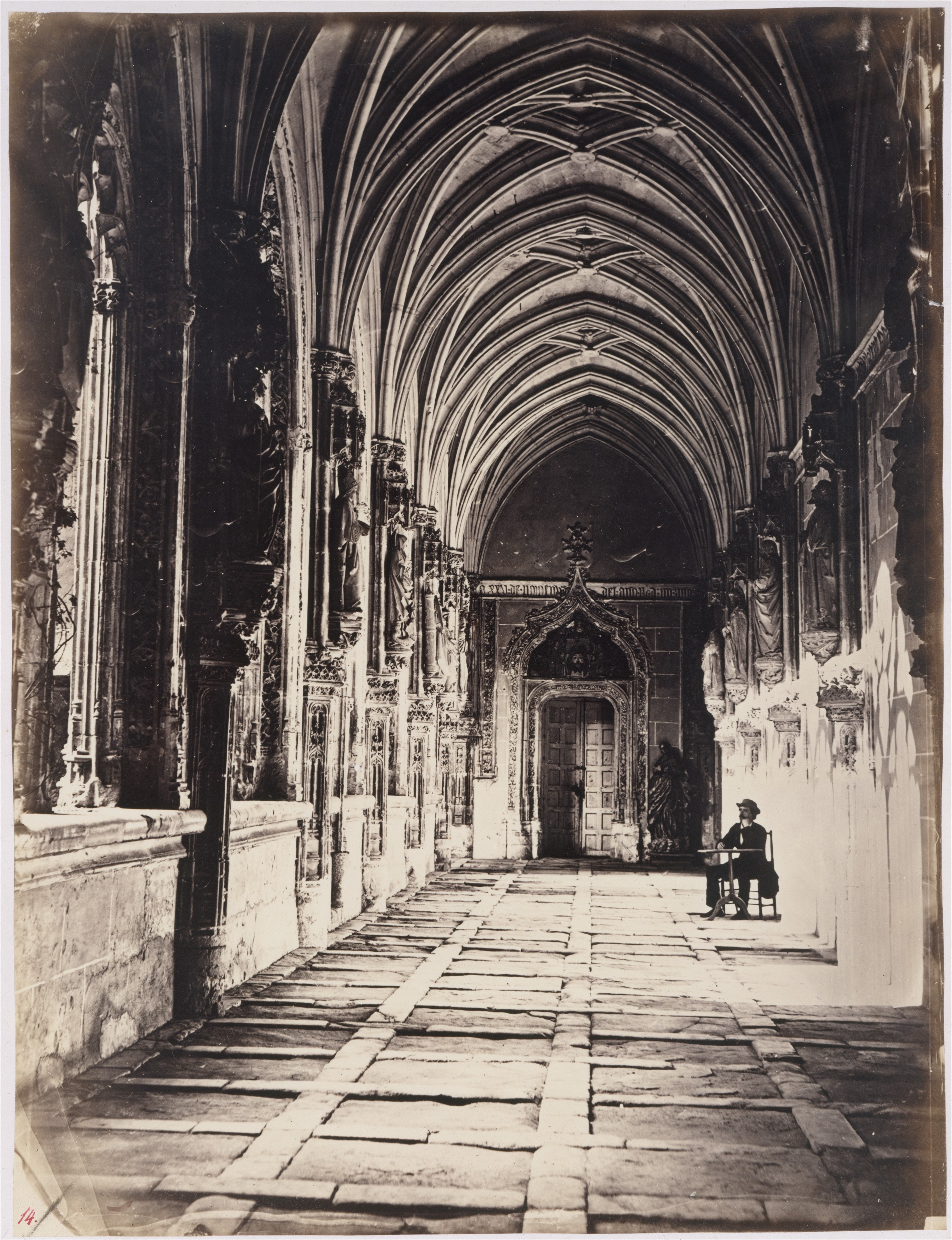 Gothic Cloister Corridor Vintage Photo