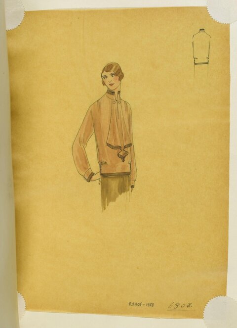 1920s Women's Blouse Fashion Sketch