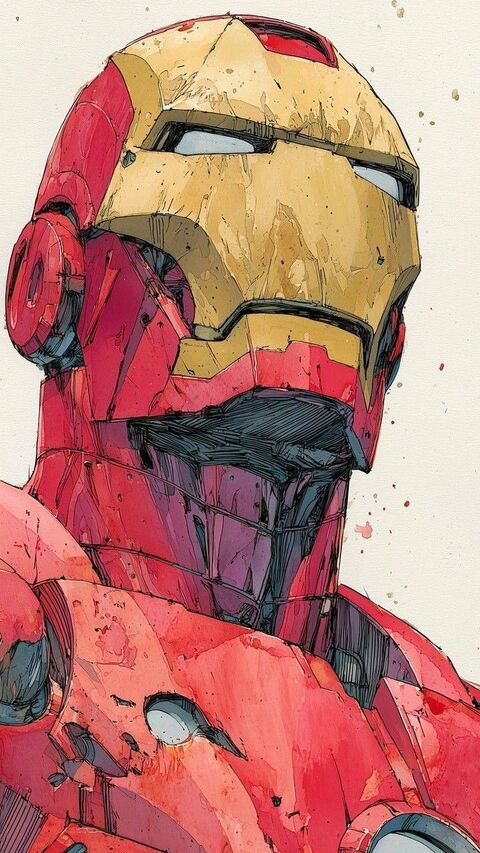 Iron Man Watercolor Portrait
