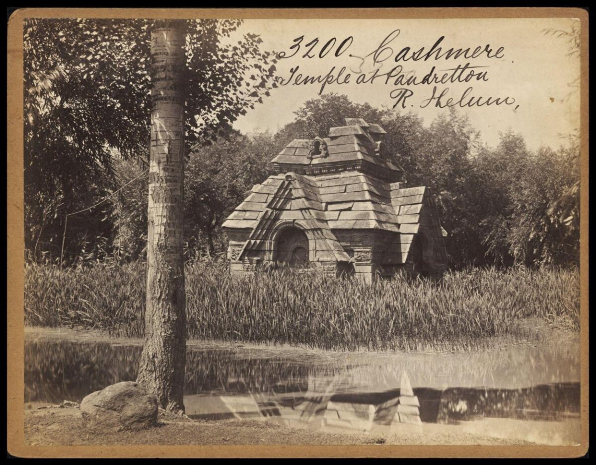 Vintage Photo of Pandretton Temple Kashmir