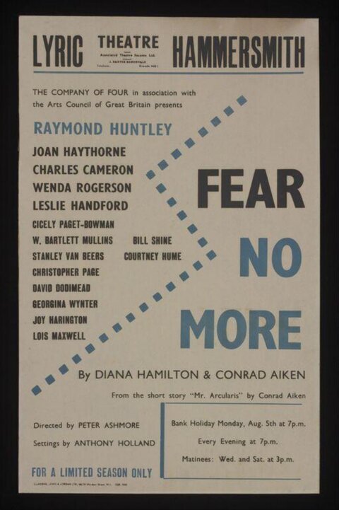 Vintage Fear No More Theatre Poster