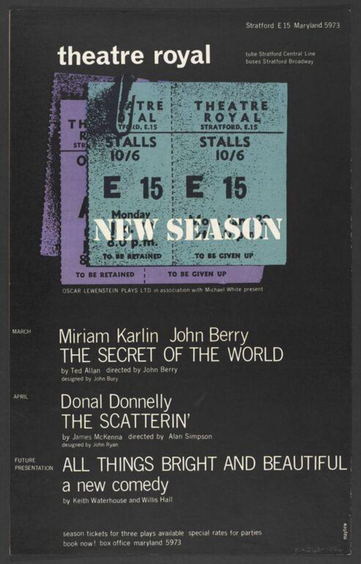 Theatre Royal New Season Play Poster