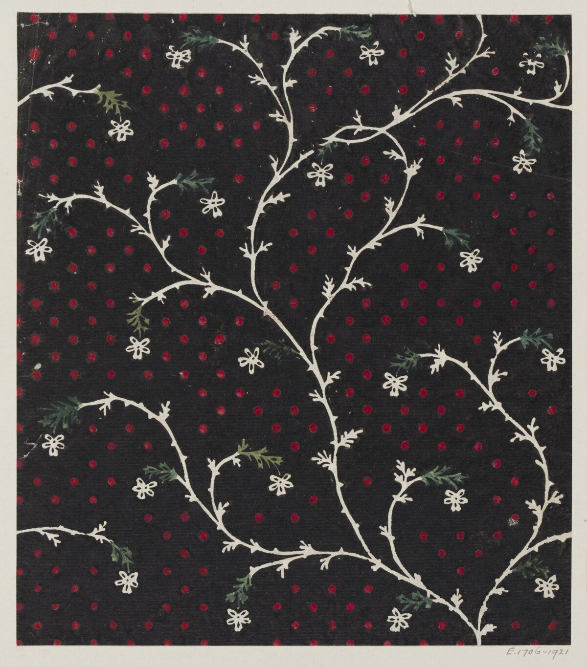 Vintage Floral Polka Dot Pattern