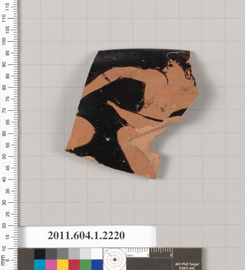 Ancient Pottery Fragment with Male Figure