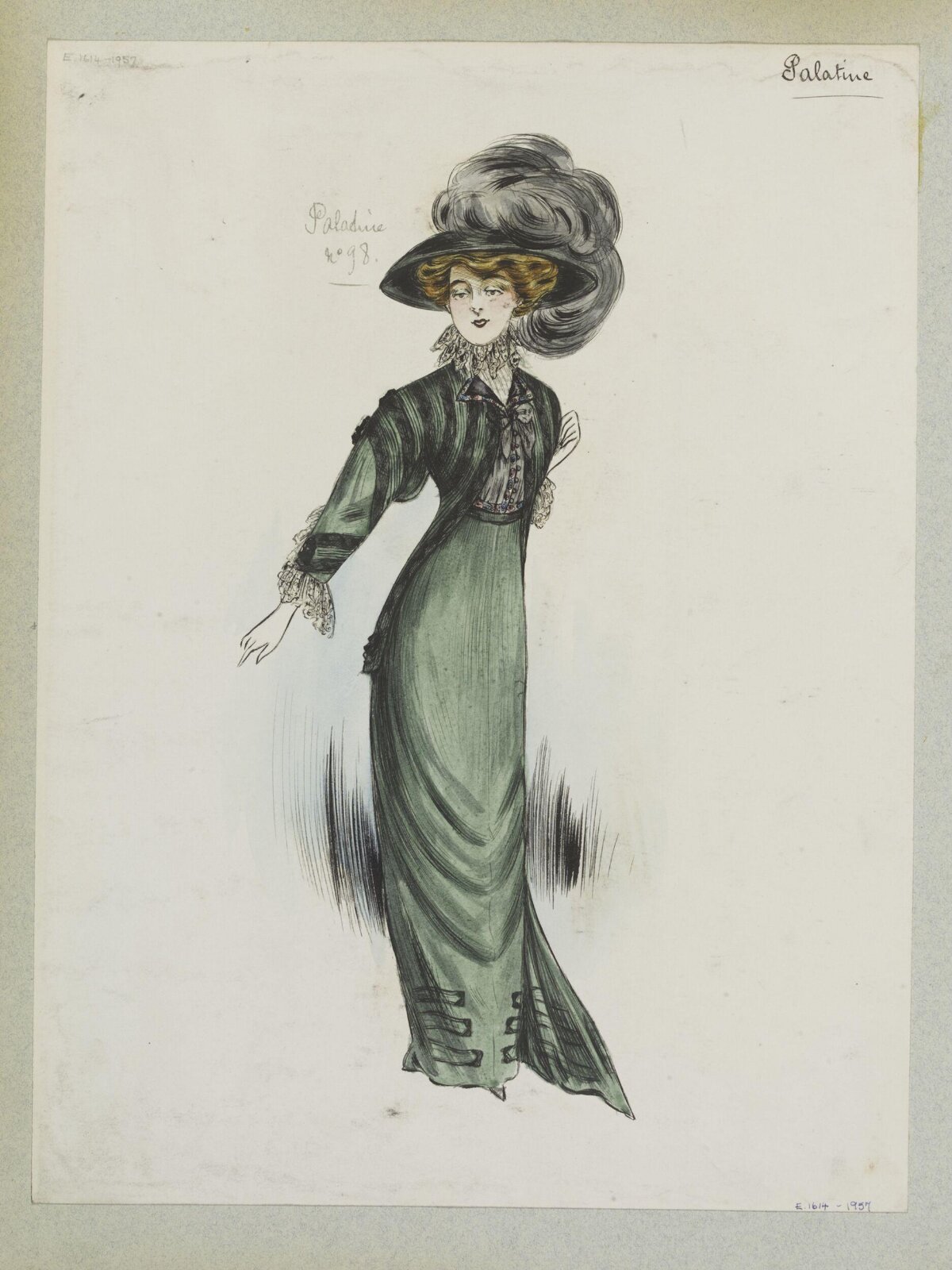 Palatine Gown Vintage Fashion Sketch