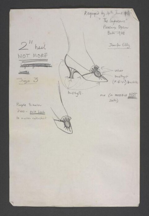 1968 Phoenix Opera Shoe Design Sketch