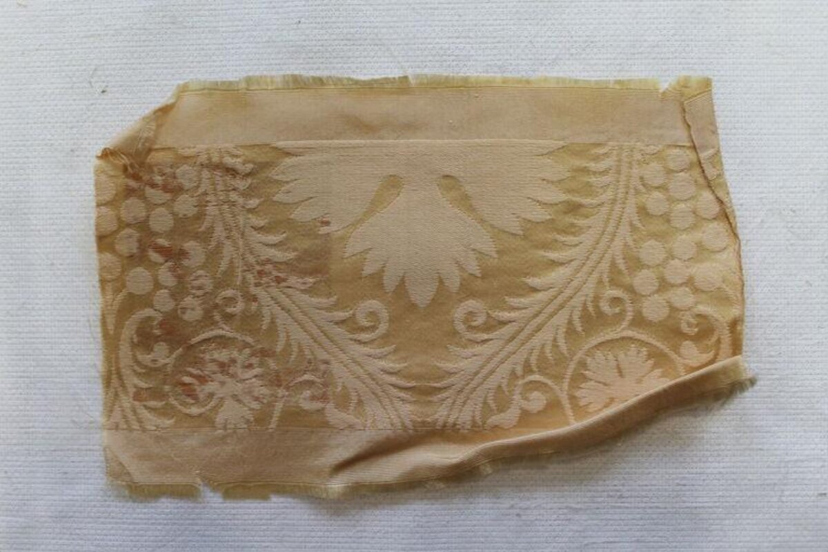 Antique Embroidered Silk Fragment
