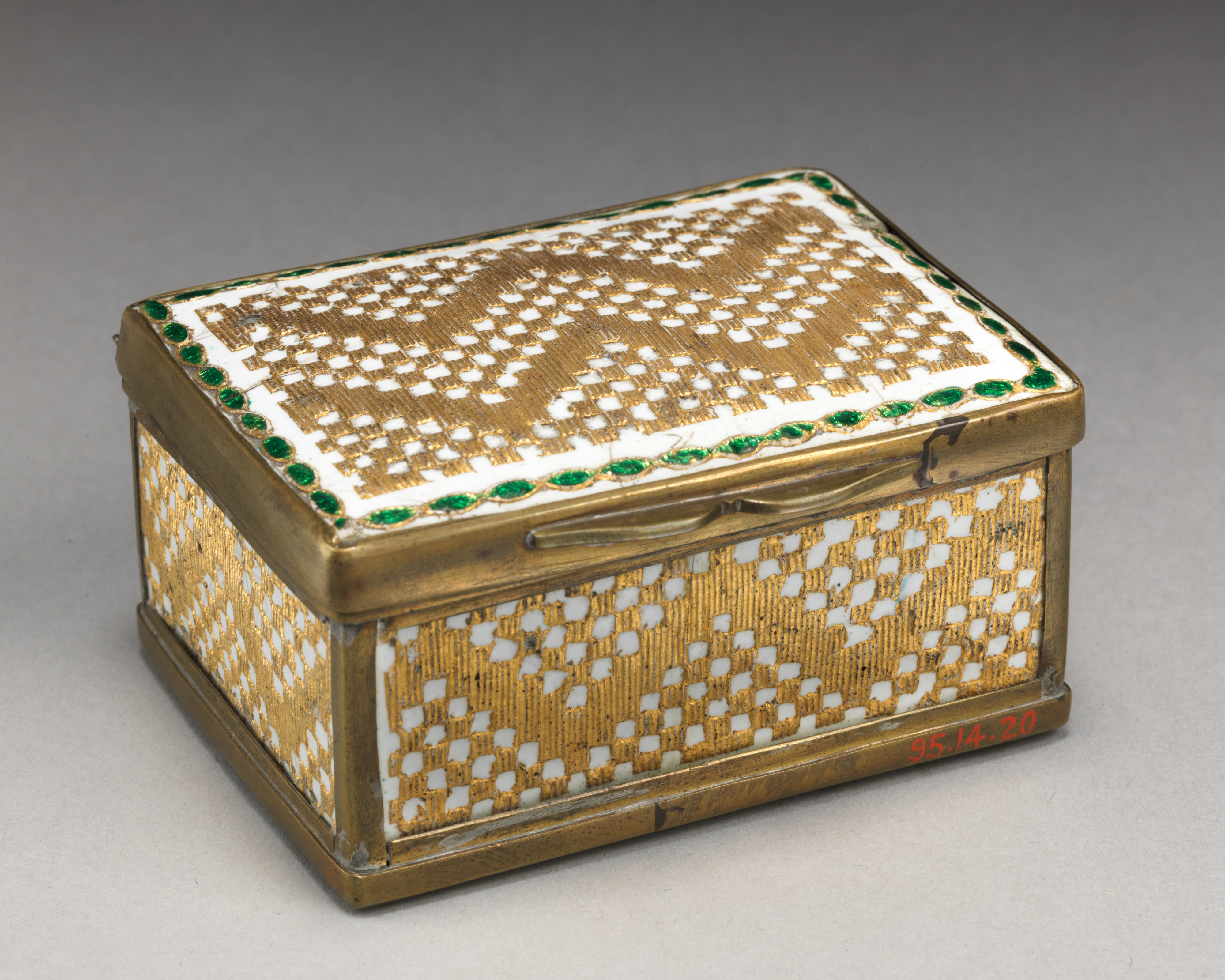 Antique Gilded Enamel Snuff Box