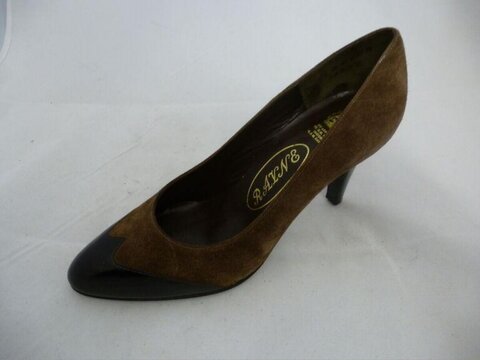 Rayne Brown Cap-Toe High Heel Pump