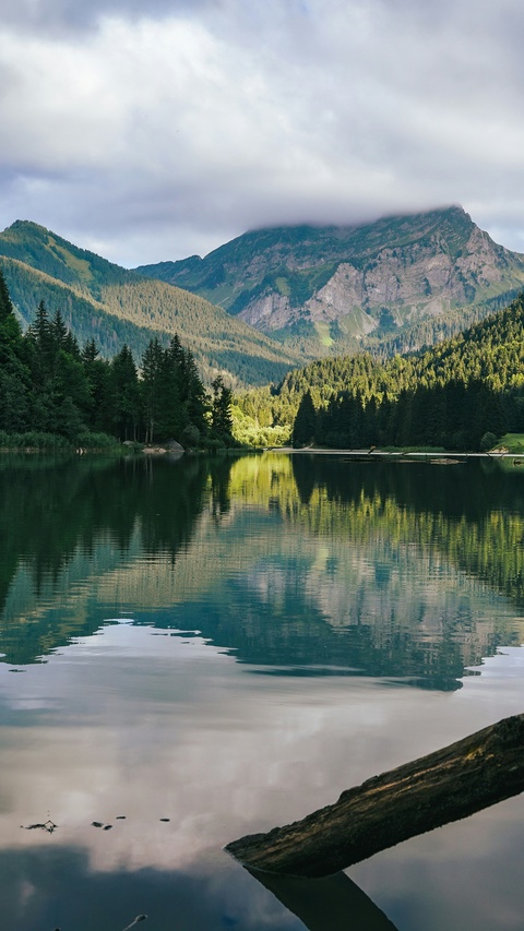 Reflected Mountain Lake Landscape