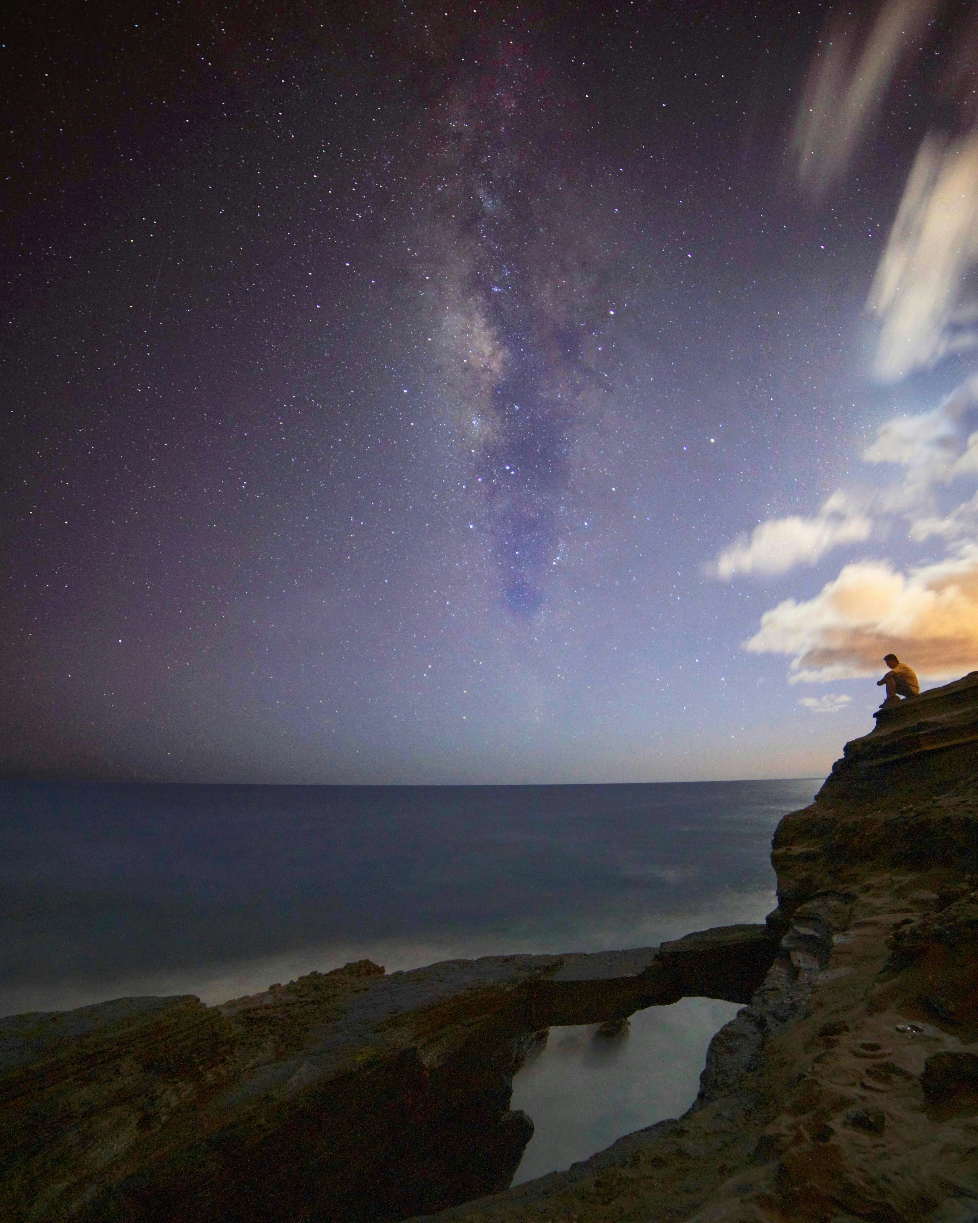 Milky Way Over Coastal Sea Cliffs