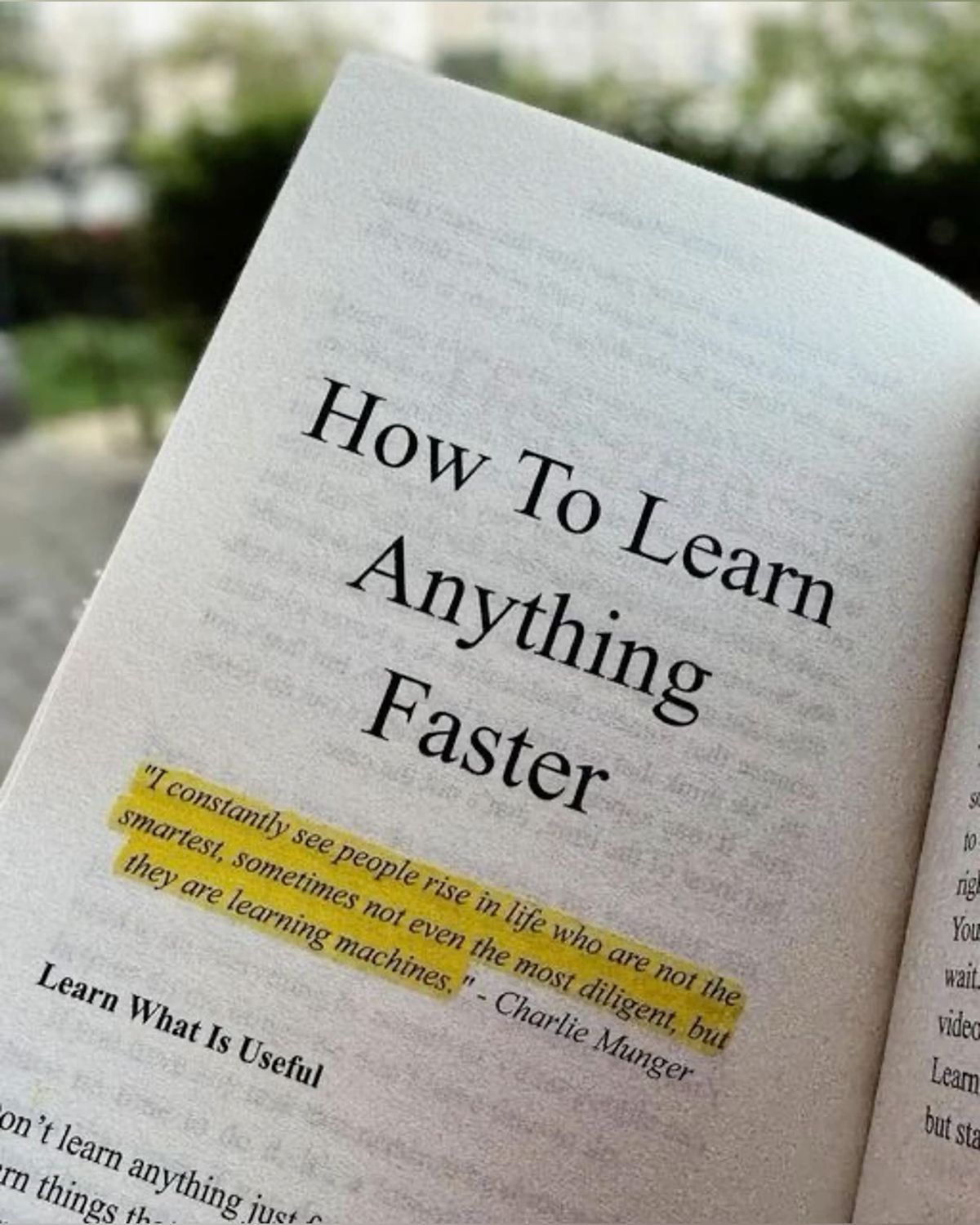 Highlighted Learning Quote On Book Page