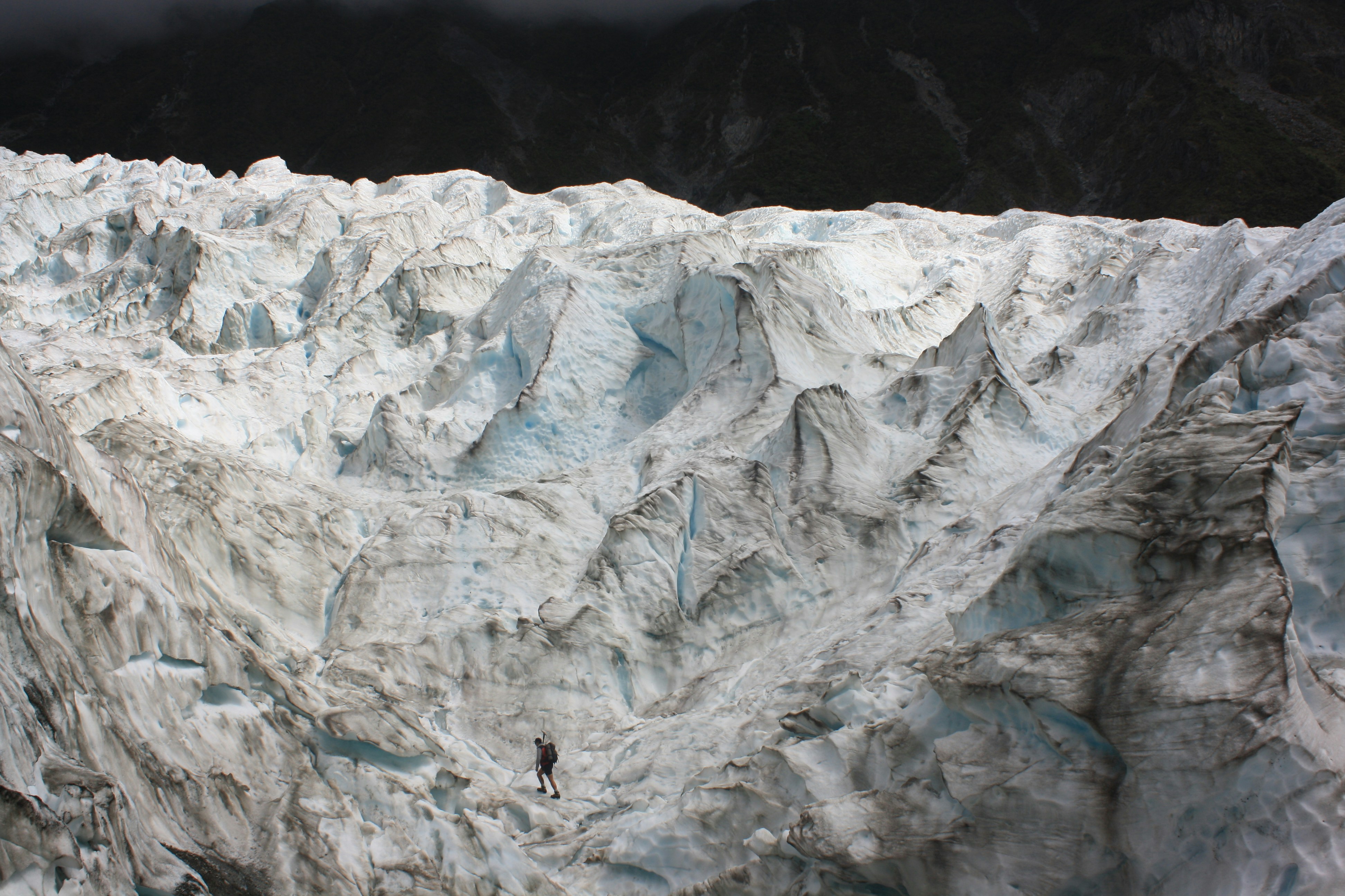 Hiker on a Mountain Glacier