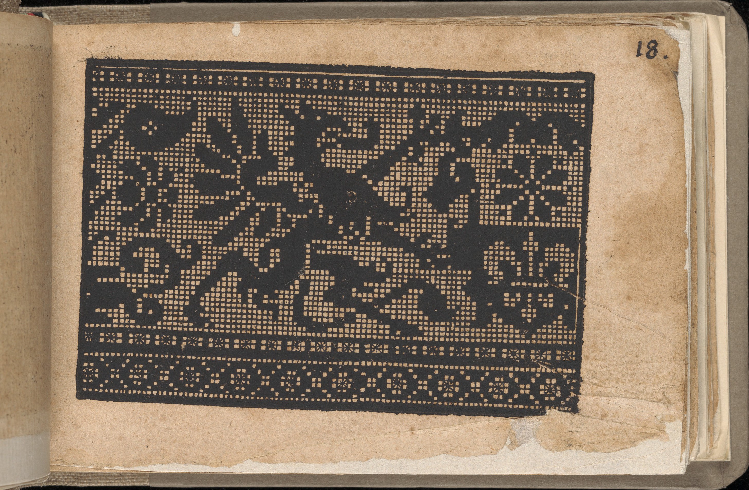 Vintage Lace Pattern on Old Album Page