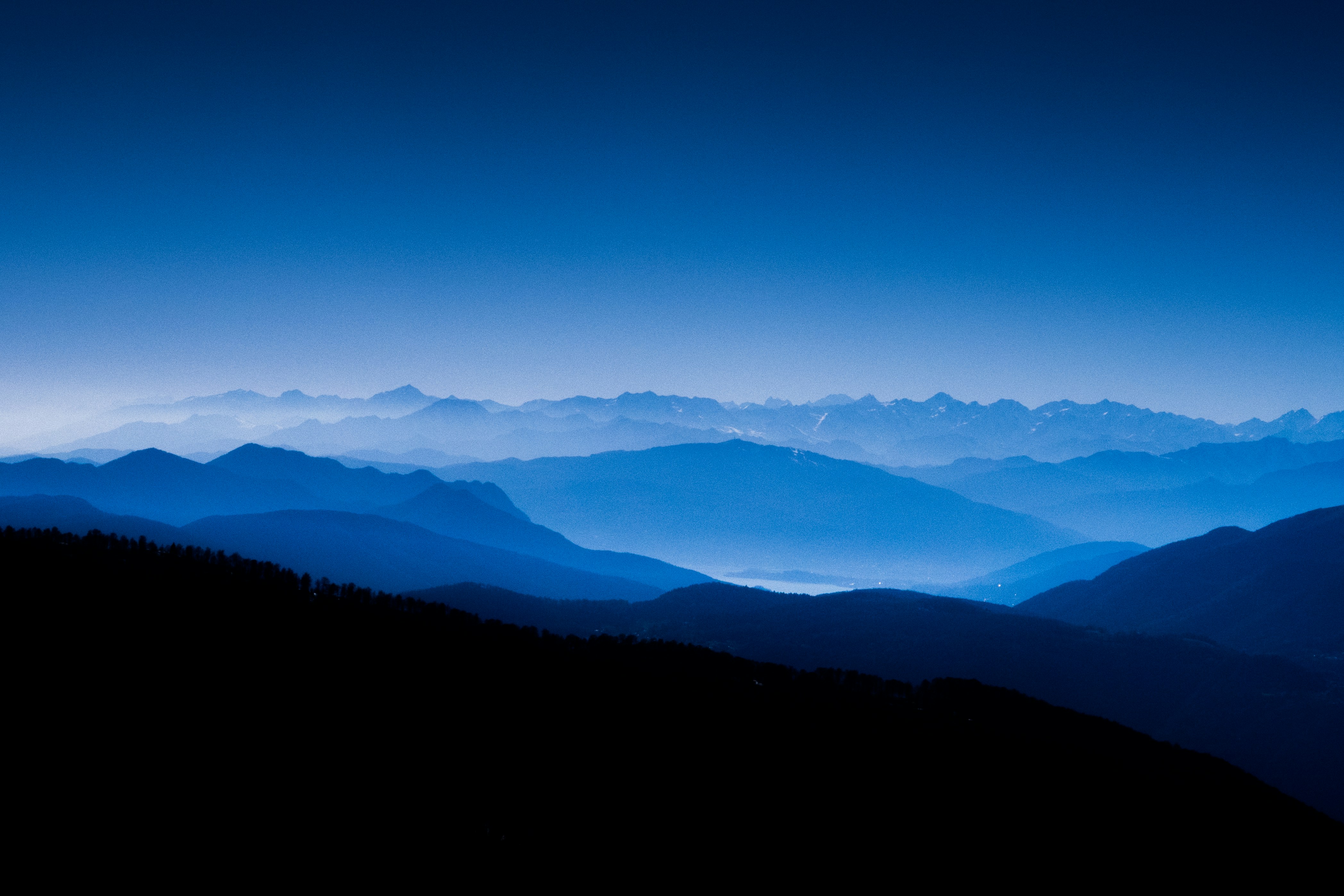 Layered Blue Mountain Range