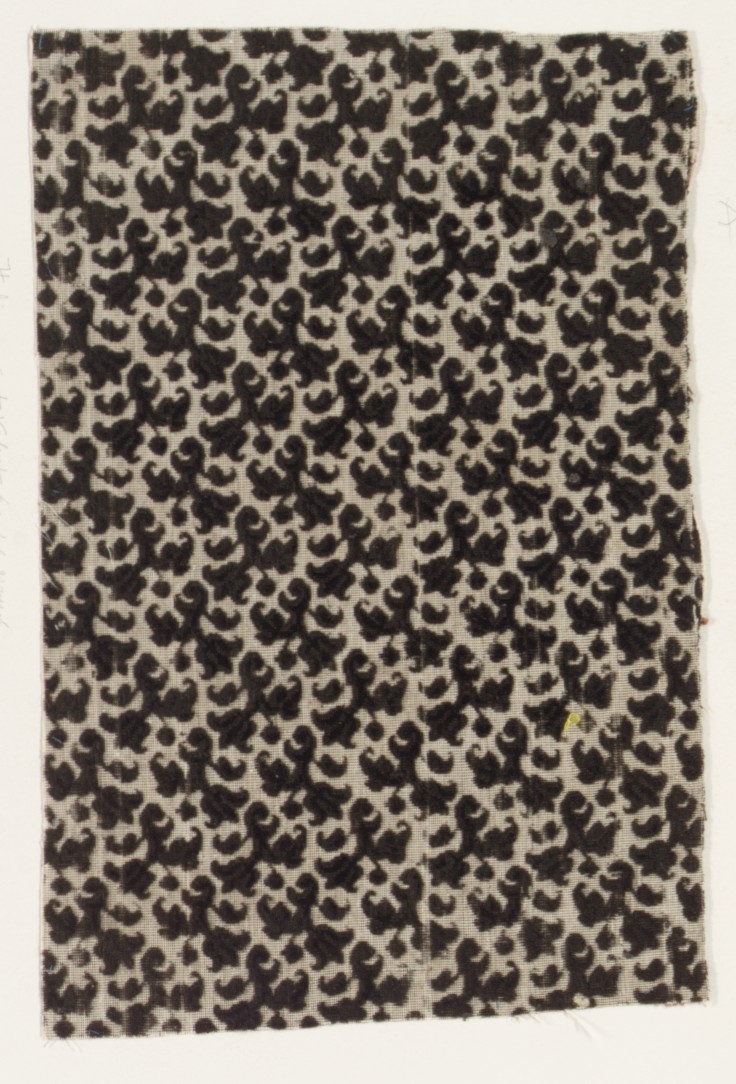 Black Floral Patterned Fabric Swatch