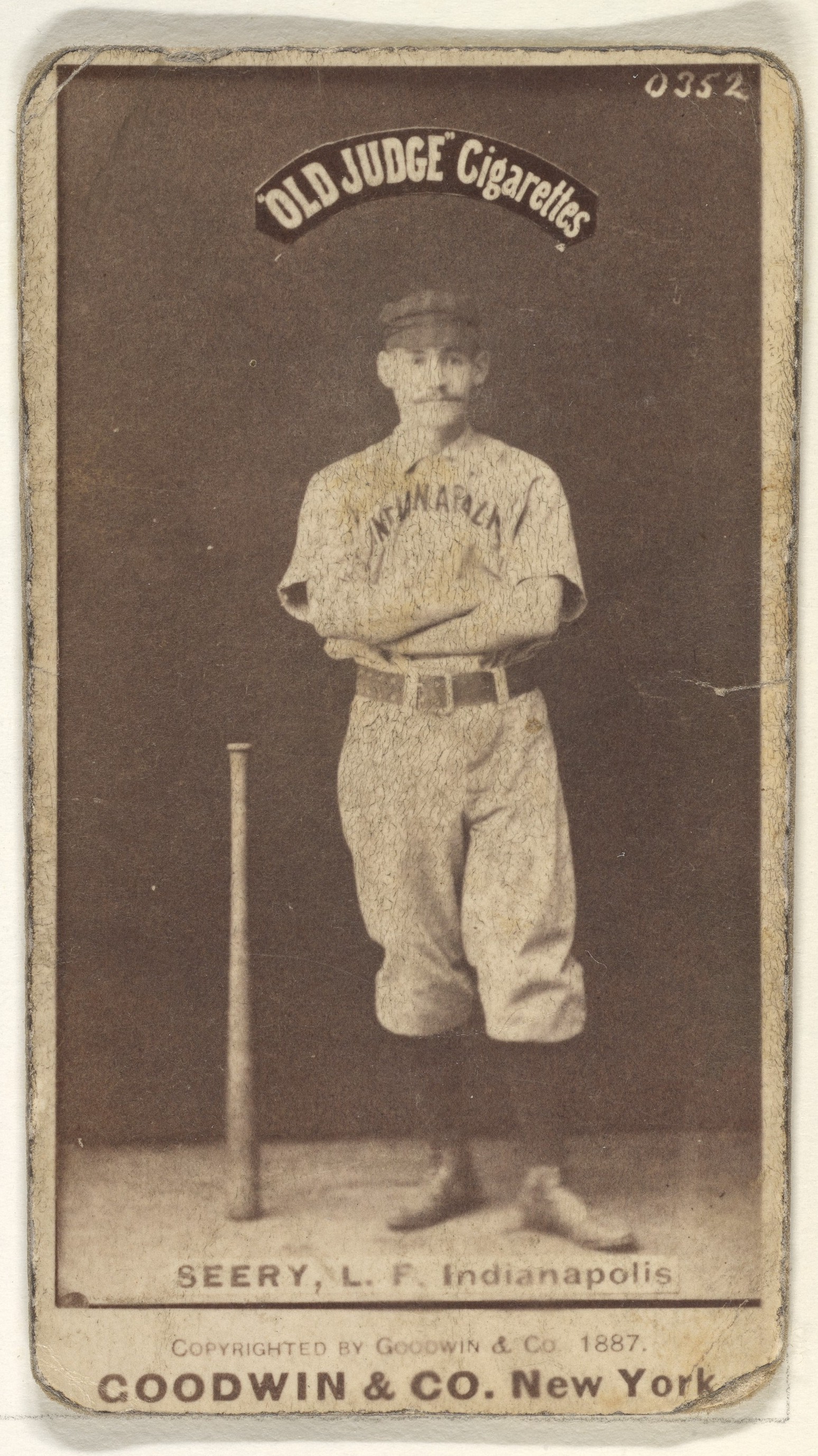 1887 Old Judge Baseball Card of L.F. Seery