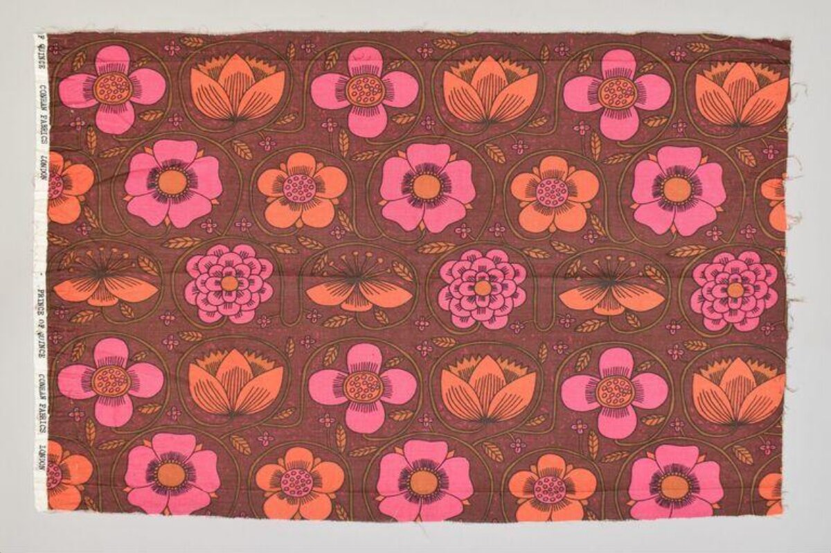 Vintage Floral Patterned Fabric Sample