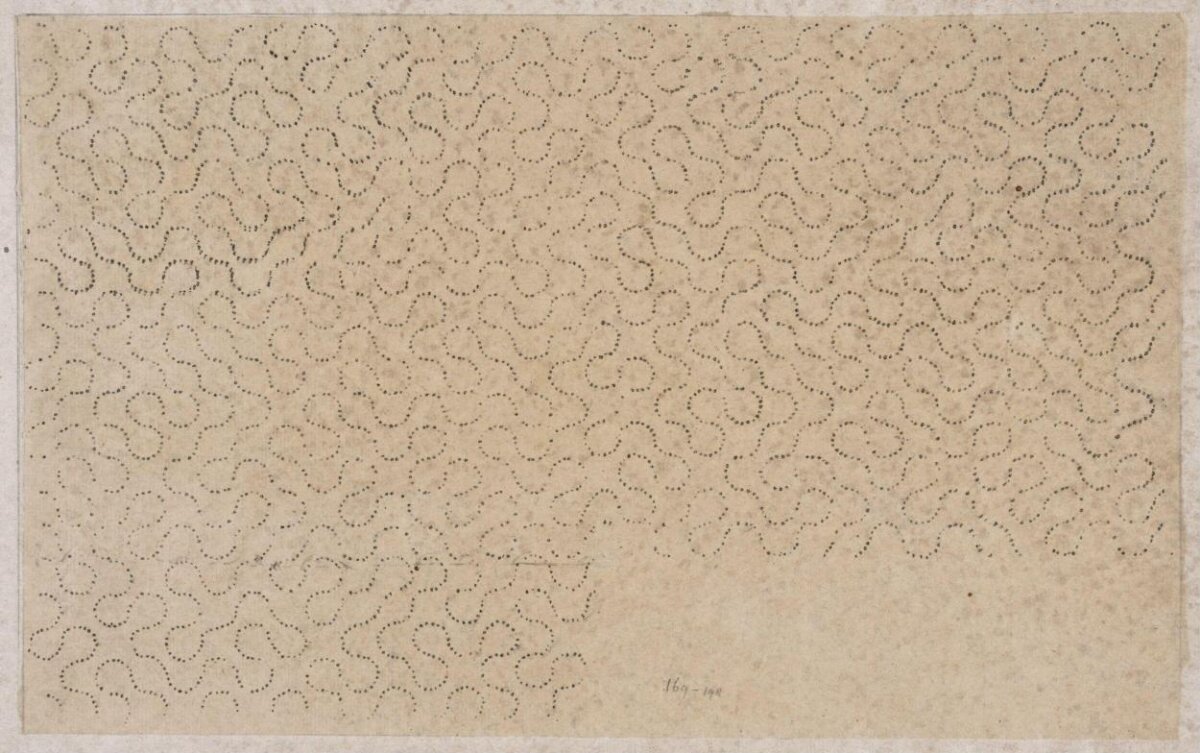 Antique Dotted Wave Pattern on Old Paper