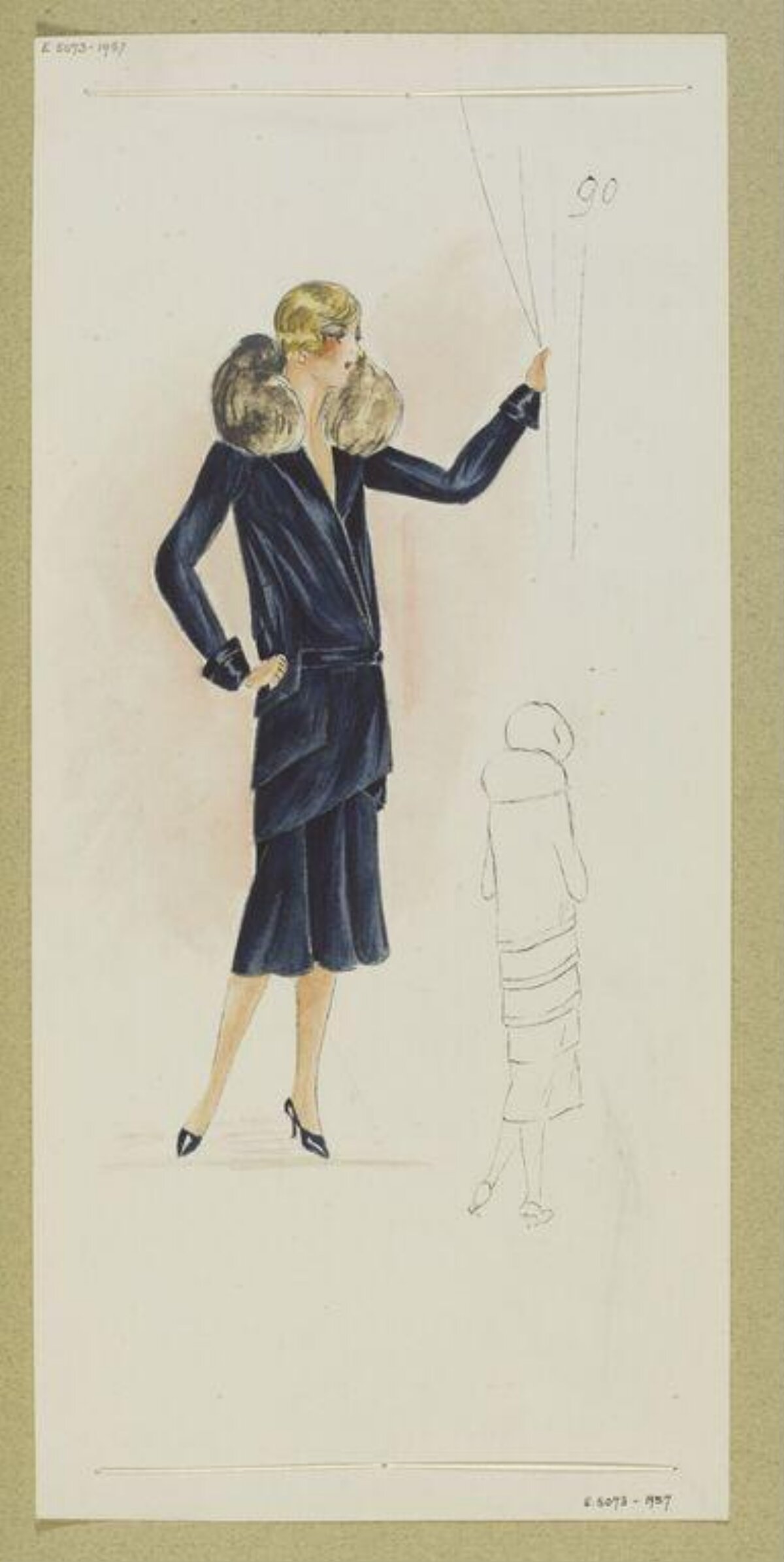 1920s Women's Fashion Design Sketch