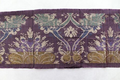 Violet Floral Pattern Woven Textile