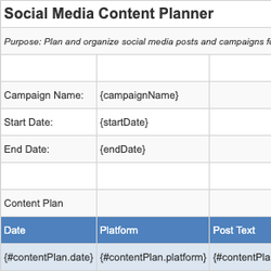 Social Media Content Planner