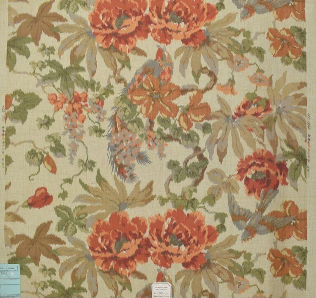 Vintage Floral Pattern Fabric Sample