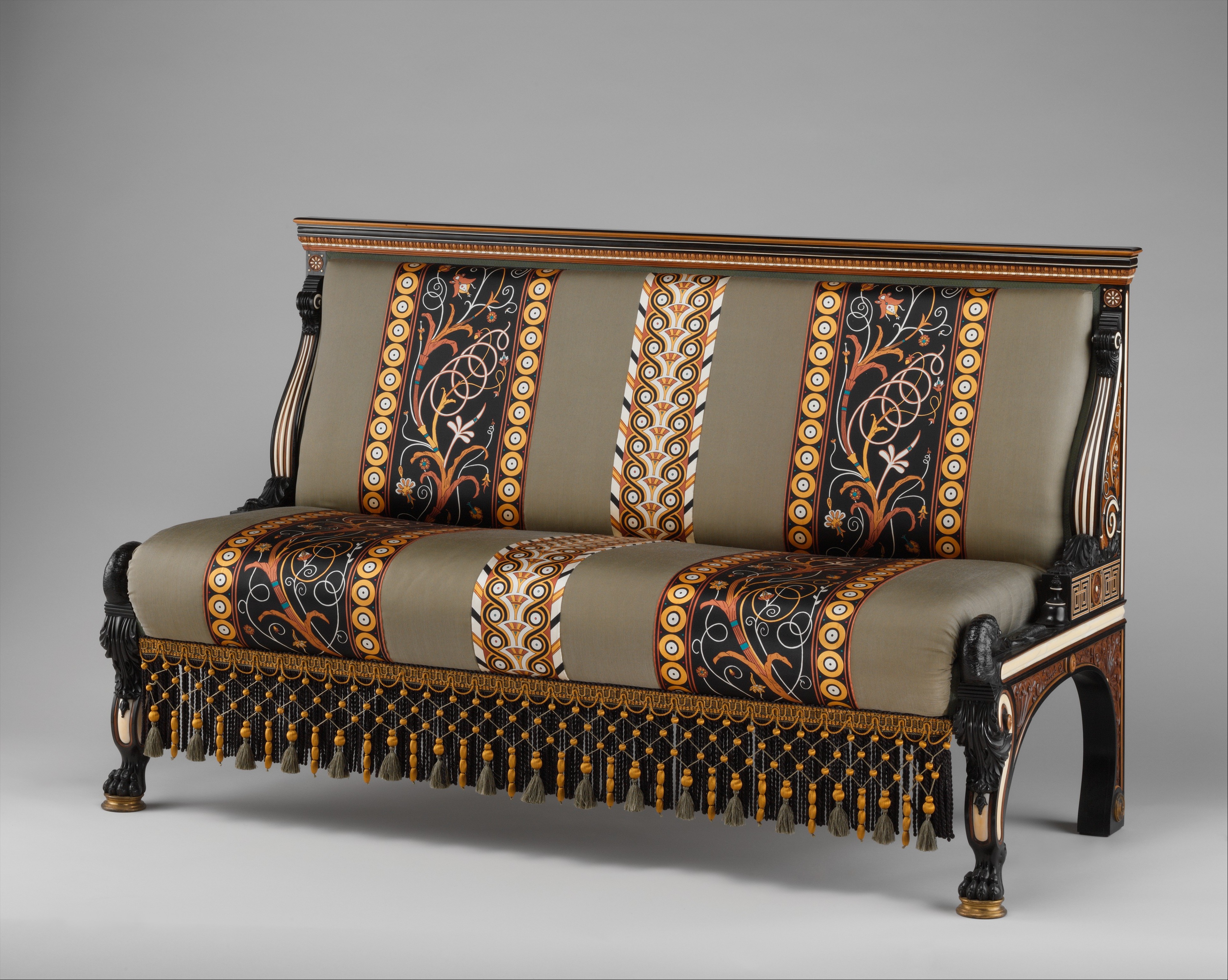 Ornate Upholstered Antique Sofa