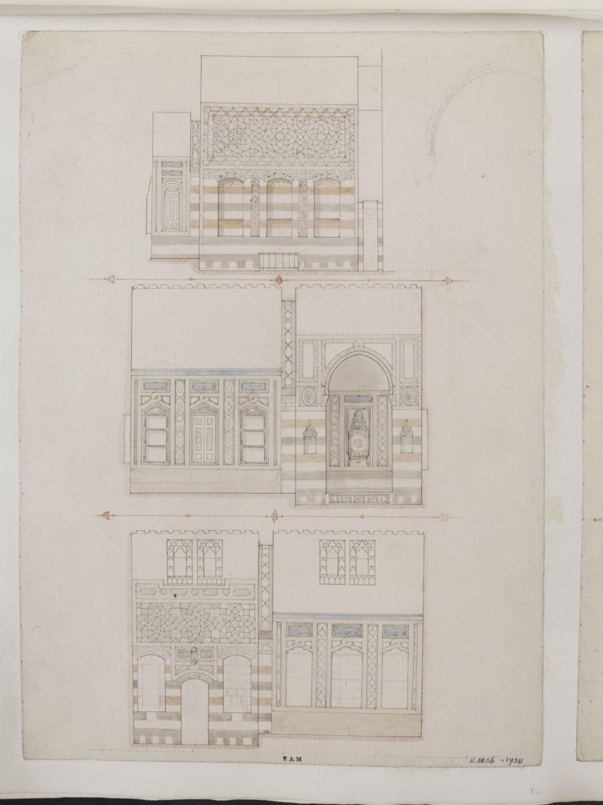 Historic Islamic Architectural Facade Drawings