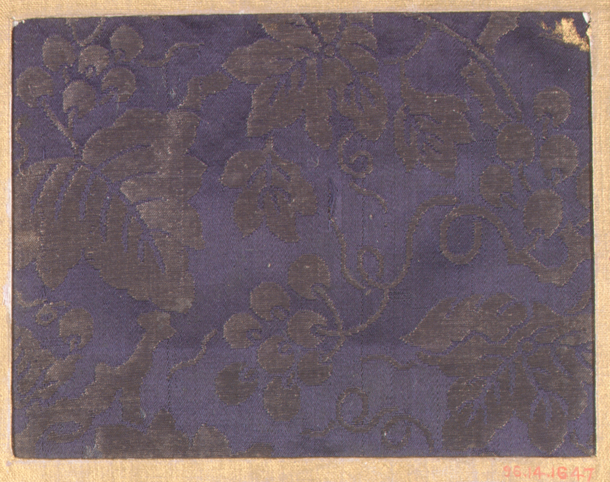 Ancient Grape Pattern Dark Brocade Fragment