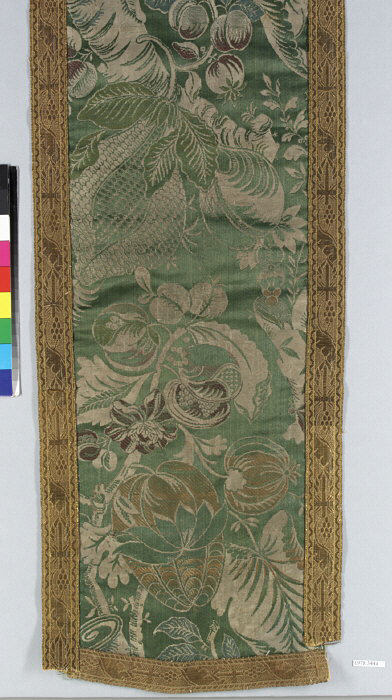 Vintage Green Fruit Pattern Textile Panel