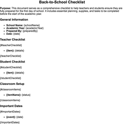 Back-to-School Checklist