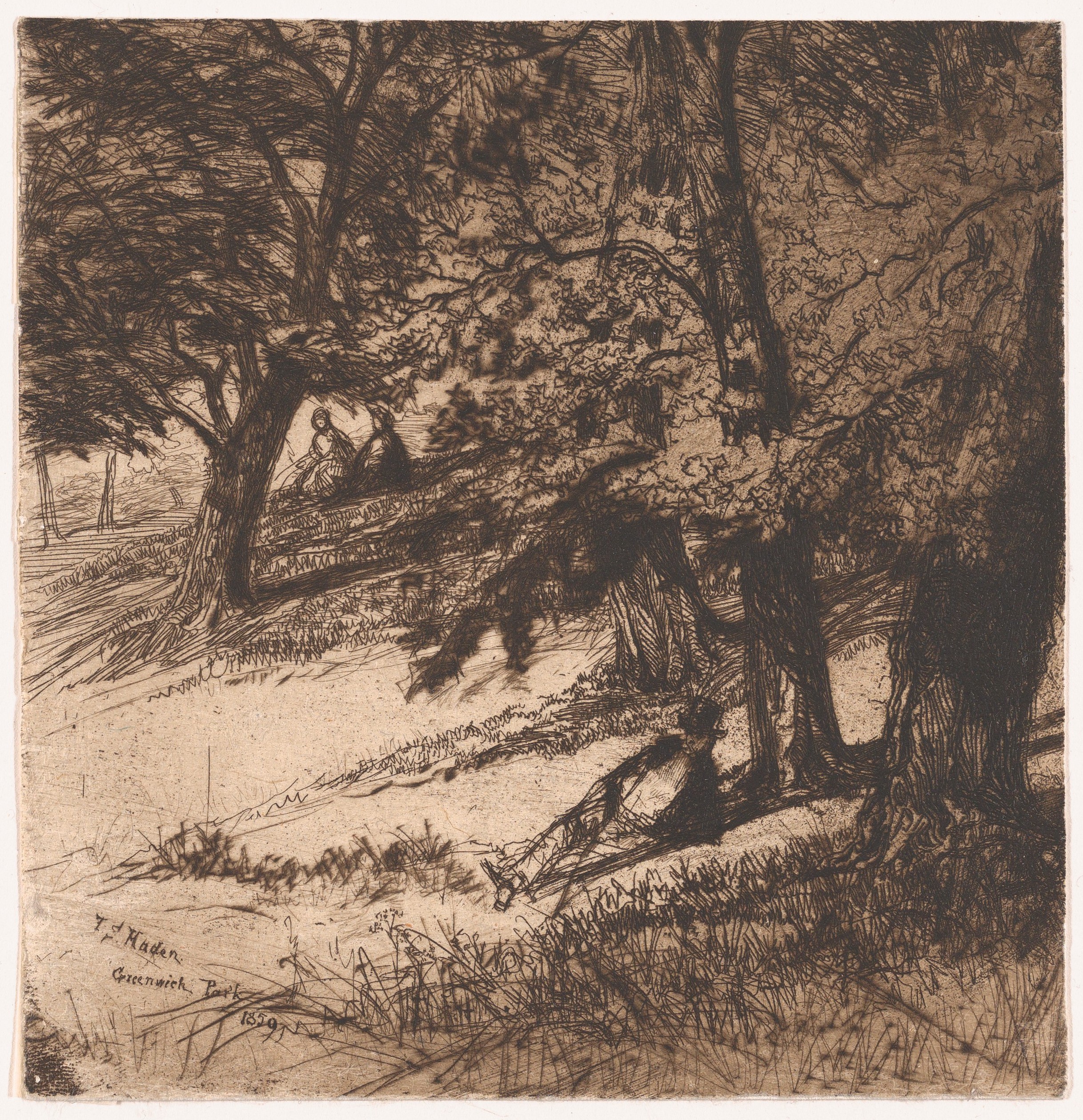 Greenwich Park Landscape Etching