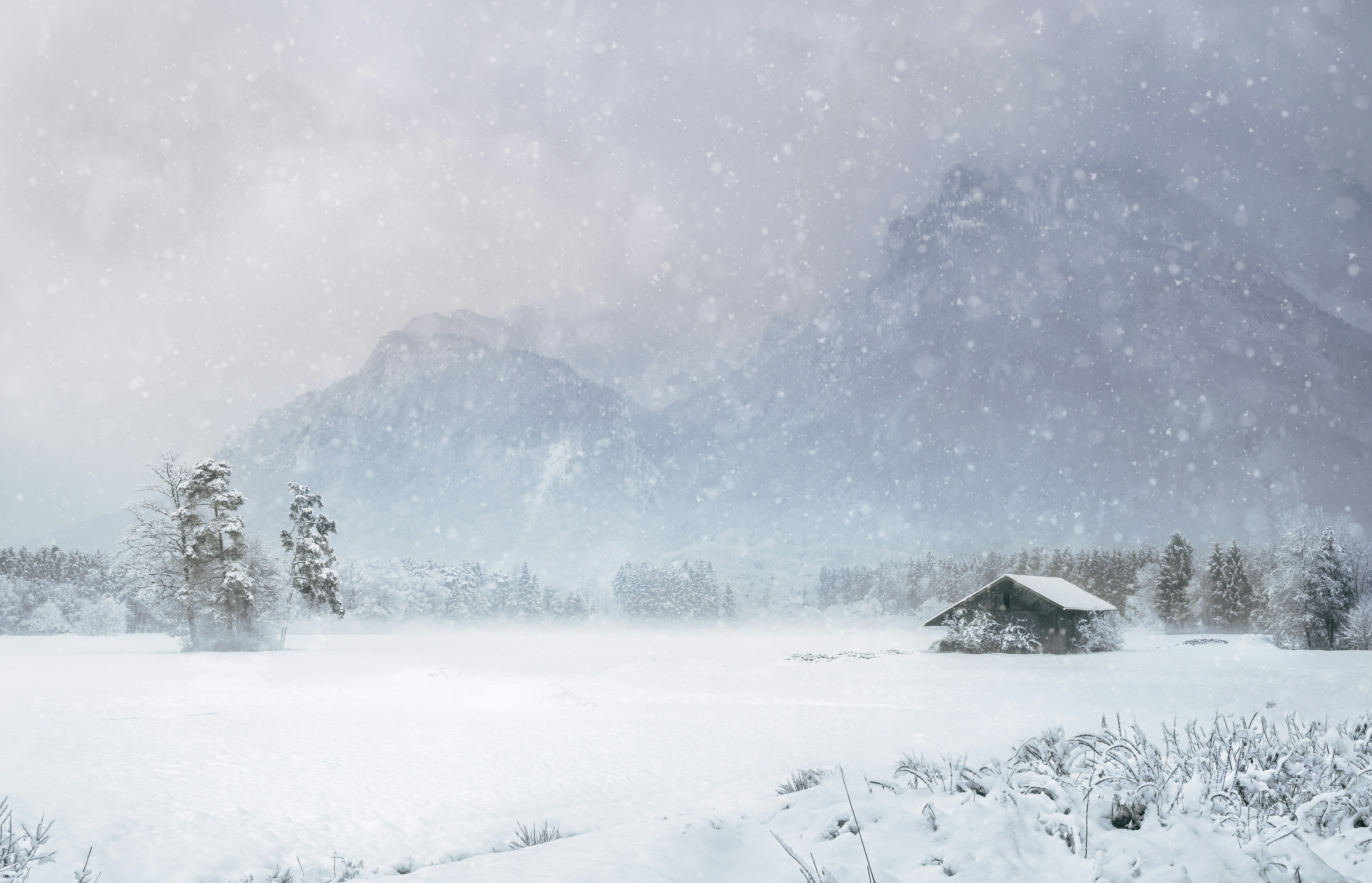 Snowy Mountain Winter Landscape