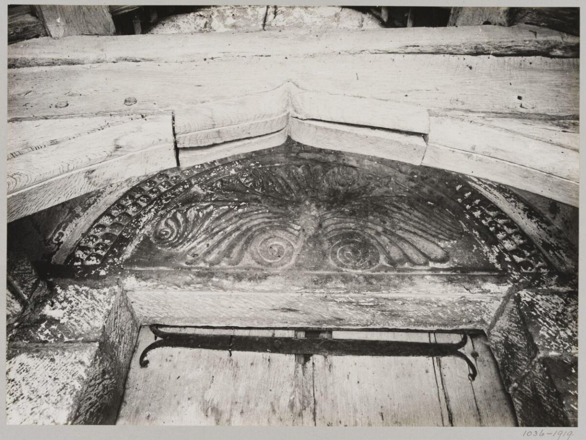 Carved Tympanum Over Historic Door