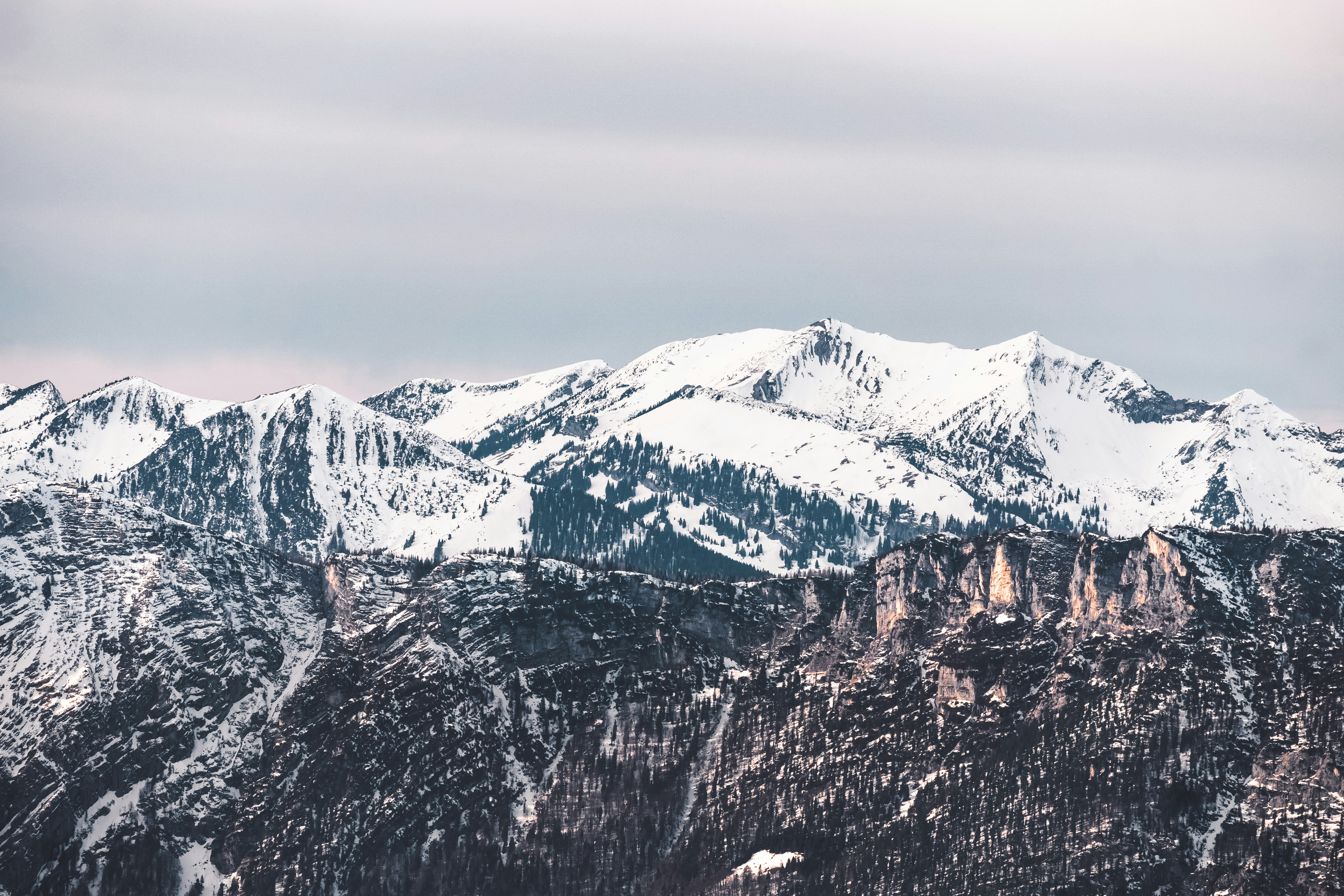 Snow-Covered Mountain Range