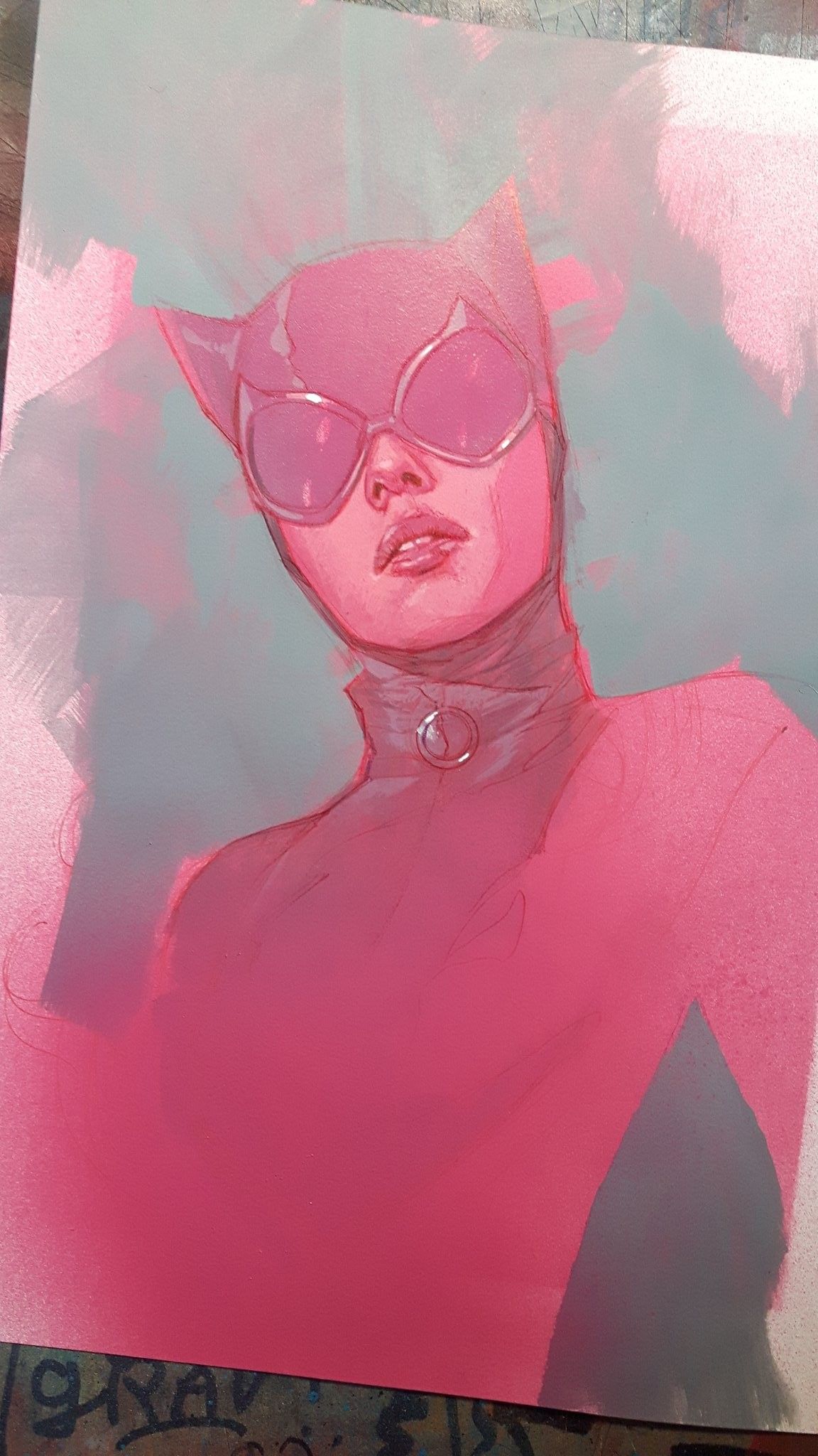 Catwoman Portrait Painting