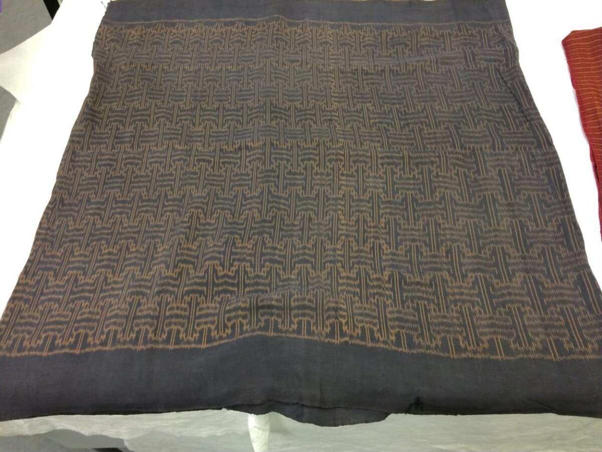 Dark Brown Geometric Patterned Woven Textile
