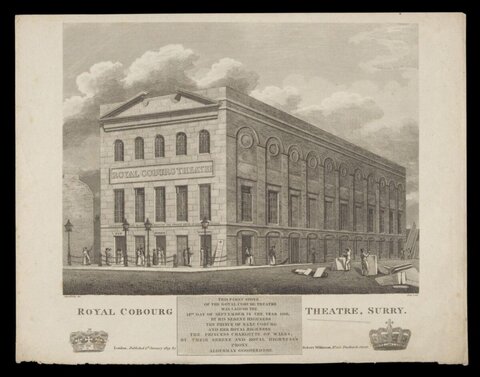 Antique Engraving of Royal Cobourg Theatre
