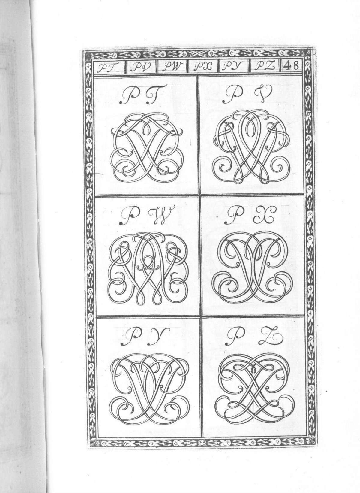 Vintage P Monogram Design Page