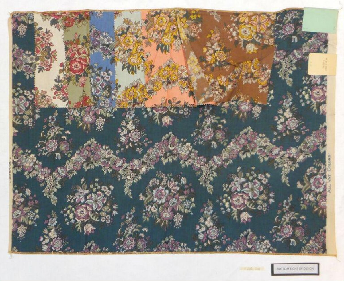 Vintage Floral Printed Fabric Swatches