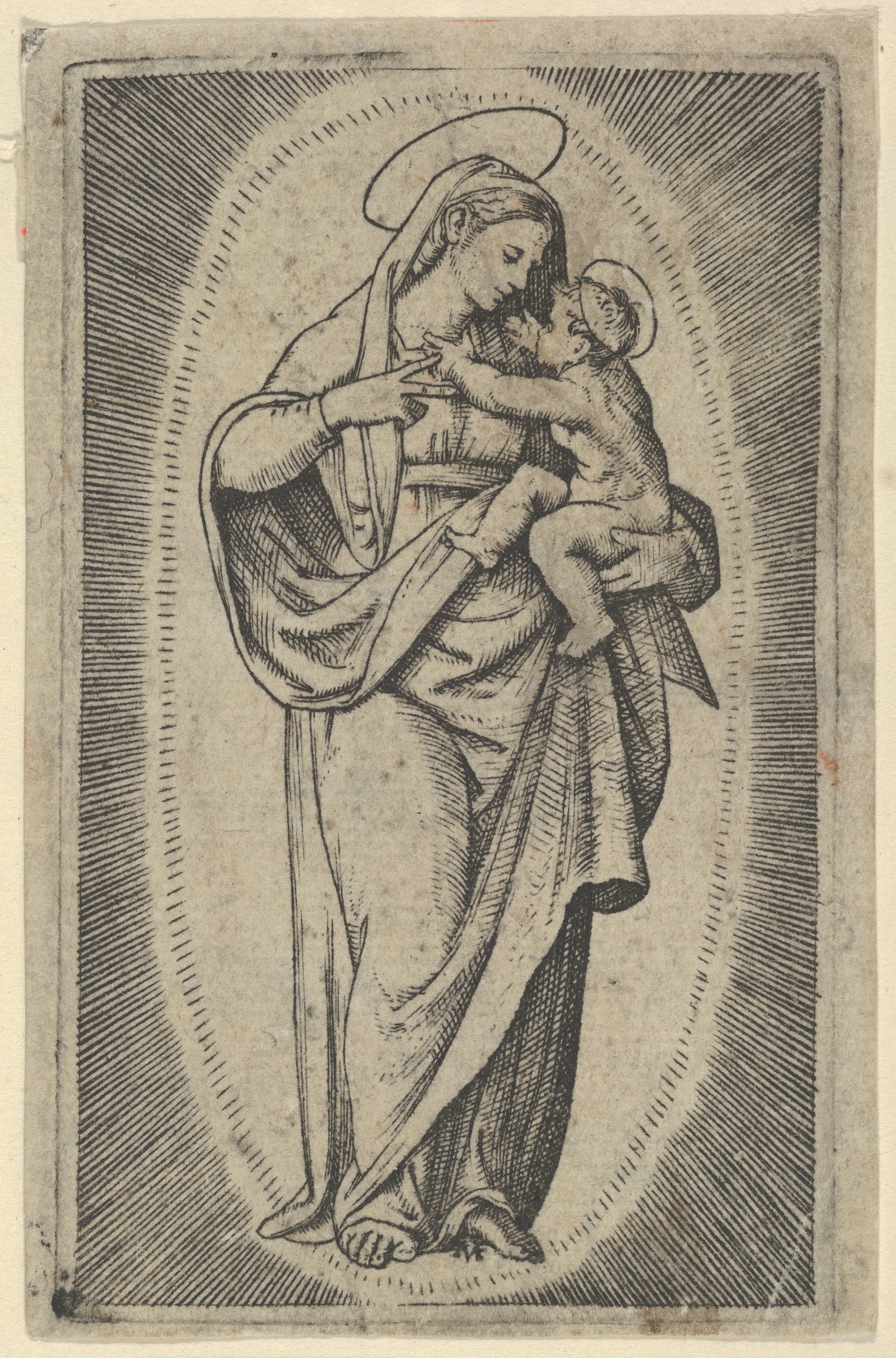 Madonna and Child Engraving