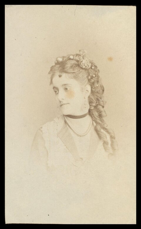Vintage Bust Portrait of Victorian Woman