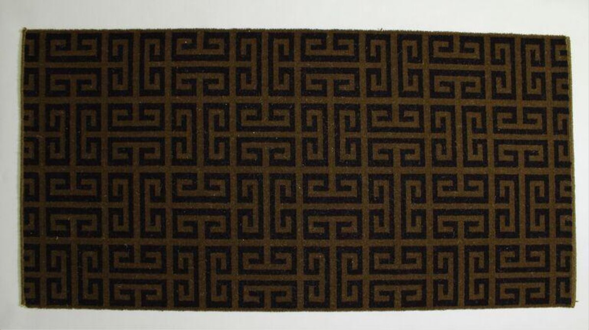 Brown Black Geometric Patterned Rug