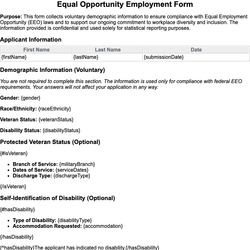 Equal Opportunity Employment Form