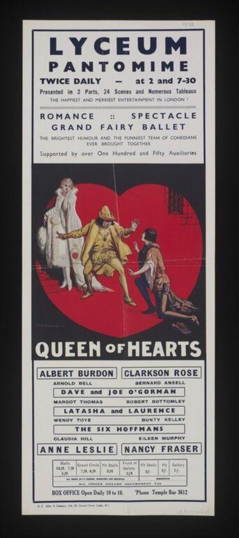 Vintage Queen of Hearts Pantomime Poster