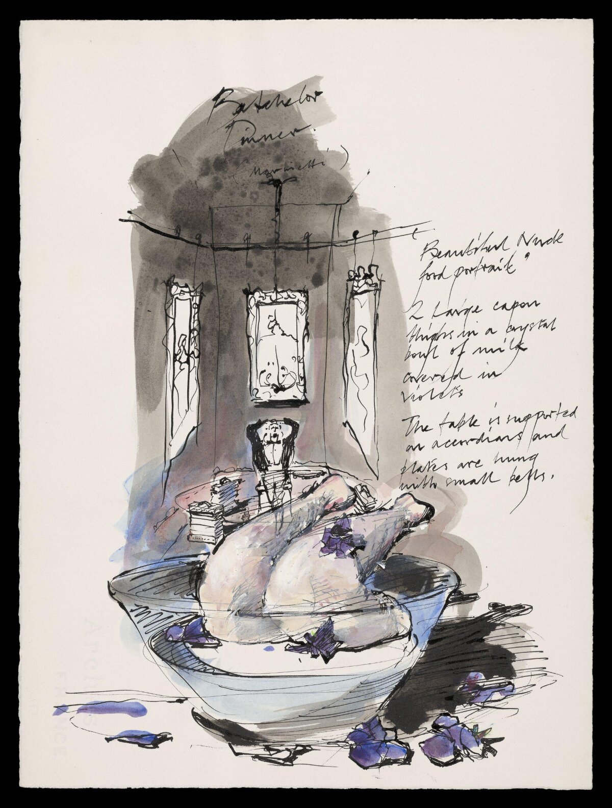 Bachelor Dinner Ink Sketch
